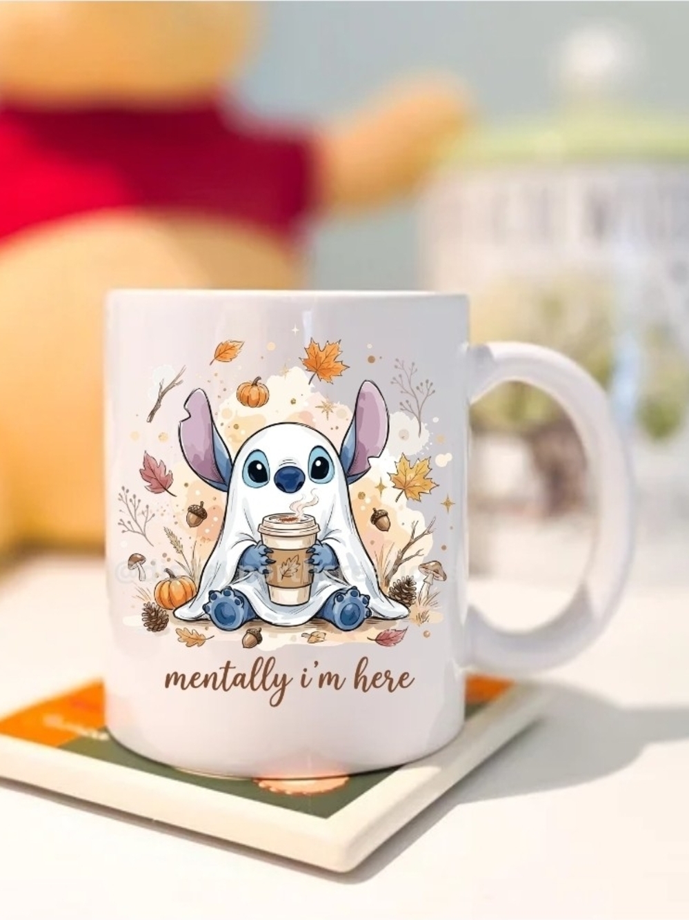 Disney Stitch 'Mentally I'm Here' Autumn Coffee Mug